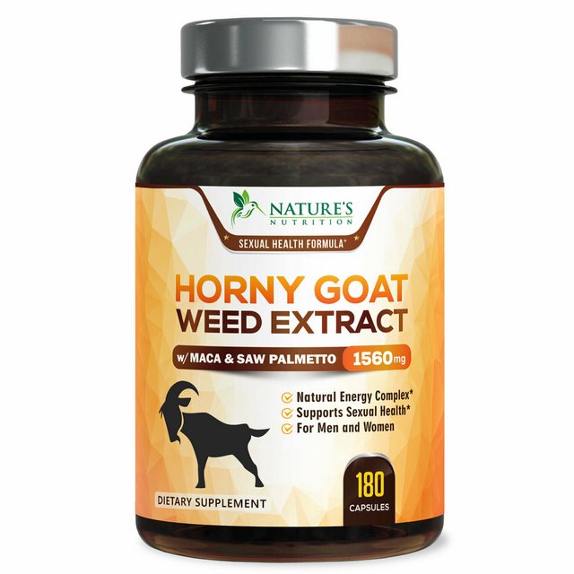Horny Goat Weed Powder with Maca Root Extract 1560mg Premium Sexual Enhance...