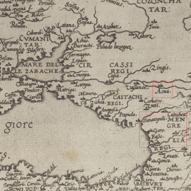 Giacomo Gastaldi (1500–1566), the fragment of th