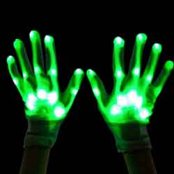 green led rave gloves