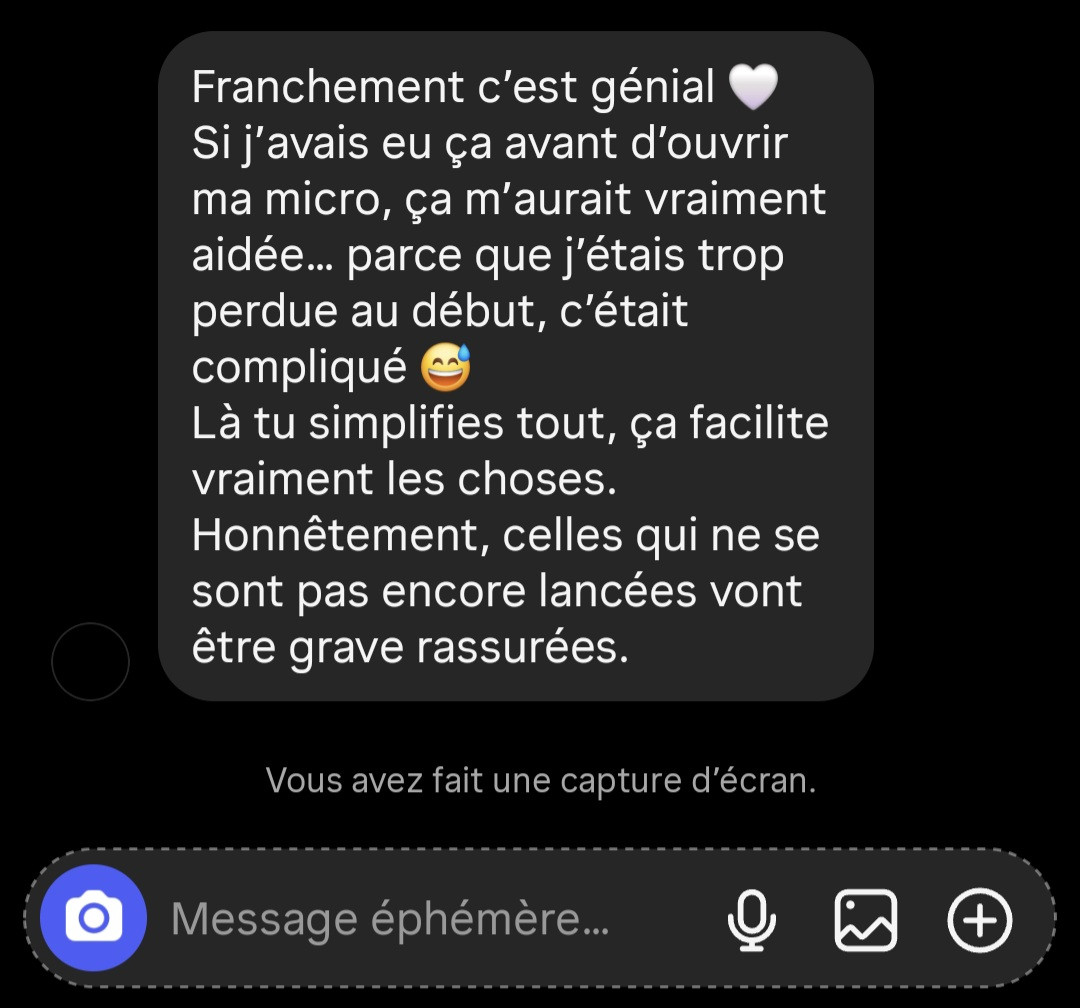 Retour d’une élève sur la partie micro-entreprise