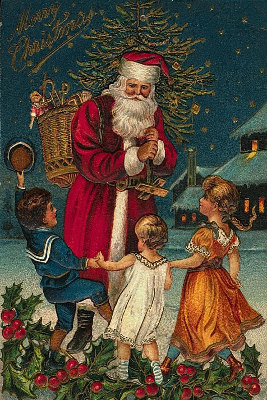 santa and kids