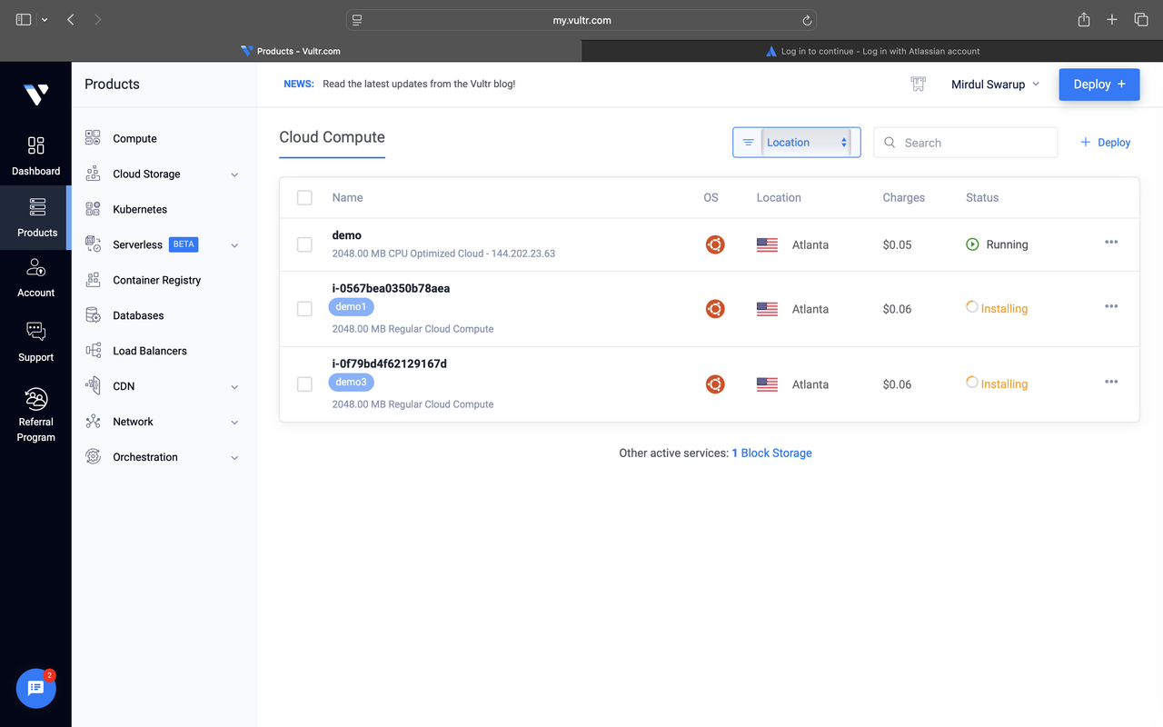 Vultr customer Portal