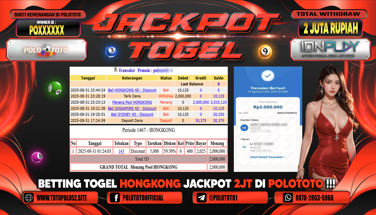 POLOTOTO JACKPOT TOGEL HONGKONG LOTTO Rp.2.000.000,-