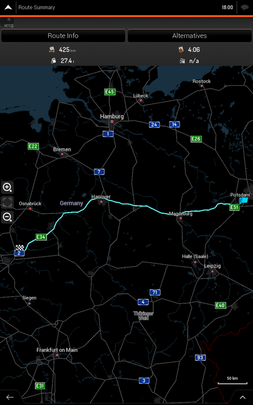 Czas autostrada mapy Here 1