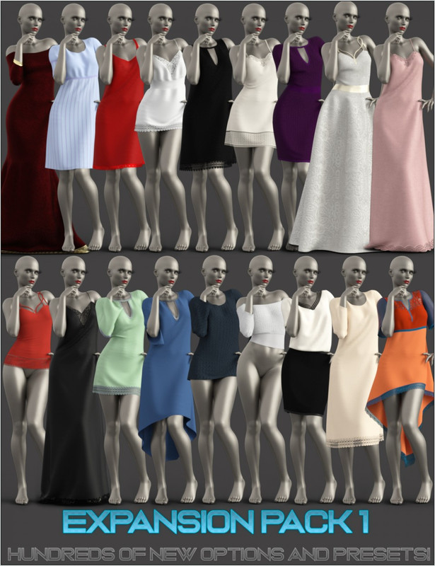 Expansion Pack 1 for dForce Multi Dress System for Genesis 8 Female(s)