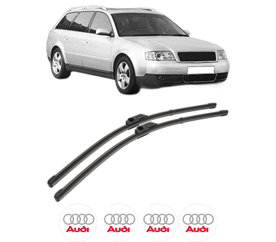 Set stergatoare auto AUDI A6 C5 Avant (4B5, 4B6) din 1997-2005, pentru parbriz auto, 2 bucati, Valeo Silencio Xtrm, din cauciuc siliconat rezistent, 4 Stickere Auto AUDI