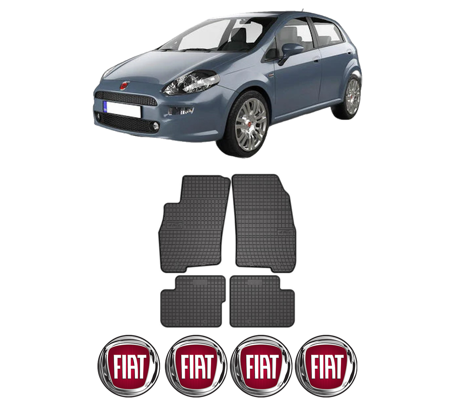 Set covorase presuri FIAT PUNTO Hatchback Van (199_) din 2009-2012, auto, din cauciuc thermoplastic, 4 Stickere auto cu FIAT