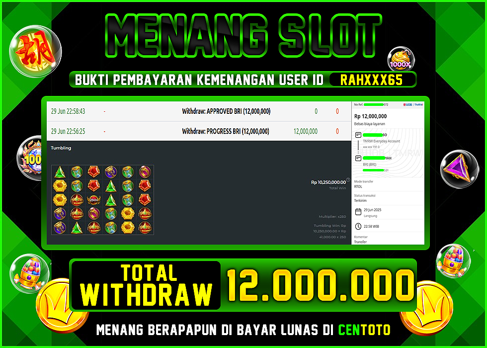 BUKTI JACKPOT LUNAS CENTOTO