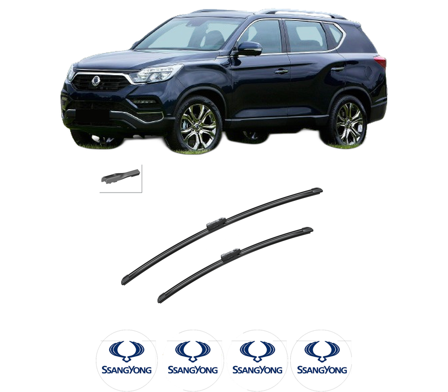Set stergatoare auto SSANGYONG REXTON VAN (Y400) din 2017, pentru parbriz auto, 2 bucati, Bosch Aerotwin, din cauciuc siliconat rezistent, 4 Stickere Auto SSANGYONG