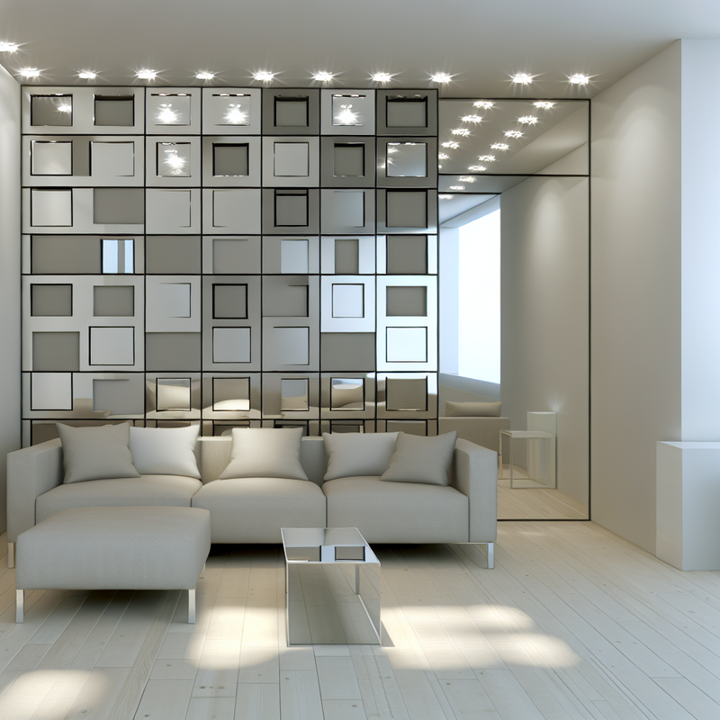 Интерьер с зеркальной плиткой