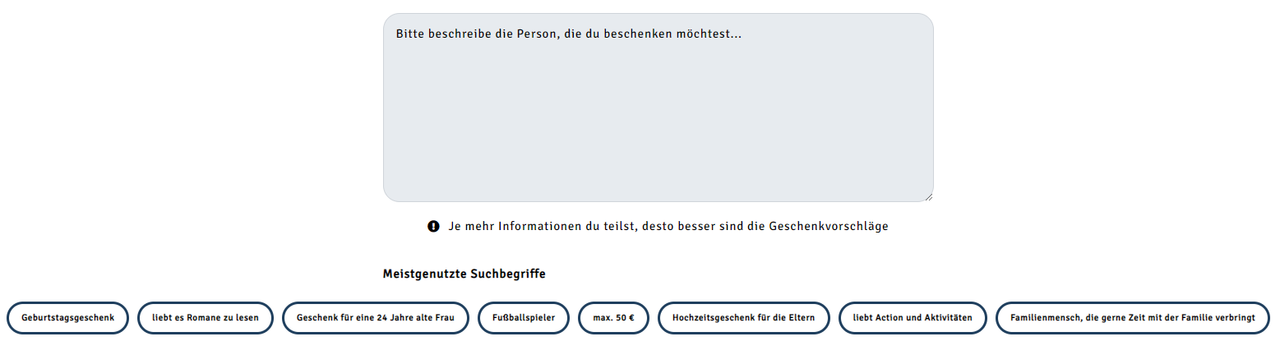 Der Giftshappiness Geschenkfinder liefert Geschenkideen auf Knopfdruck