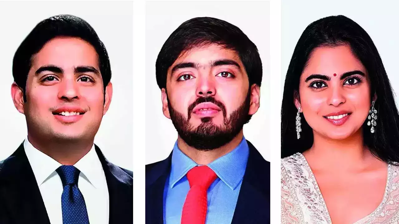 Akash Ambani, Anant Ambani and Isha Ambani