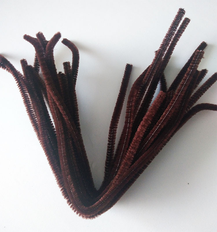 15 Limpia pipas Café Chelin Gamuzado para tejido de Muñecos