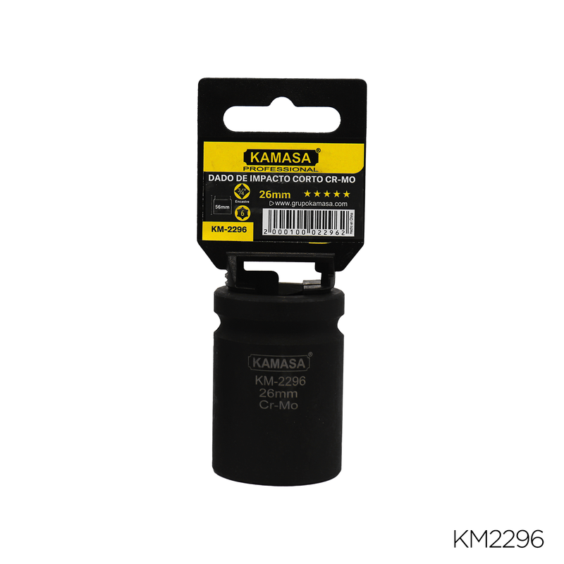 DADO DE IMPACTO CORTO CRMO "KAMASA" - 3/4"DR.X 26MM