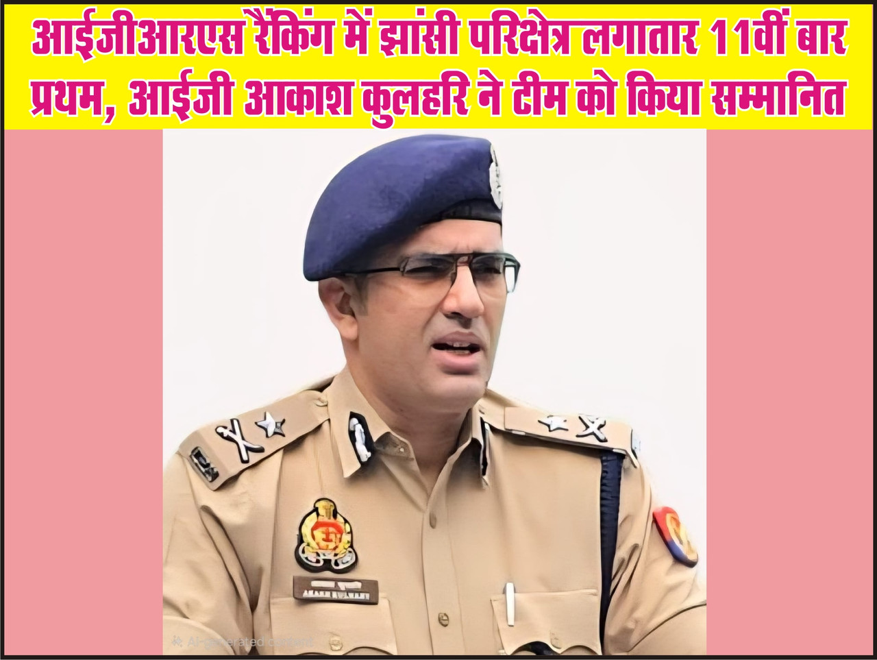 आईजीआरएस रैंकिंग में झांसी परिक्षेत्र लगातार 11वीं बार प्रथम, आईजी आकाश कुलहरि ने टीम को किया सम्मानित