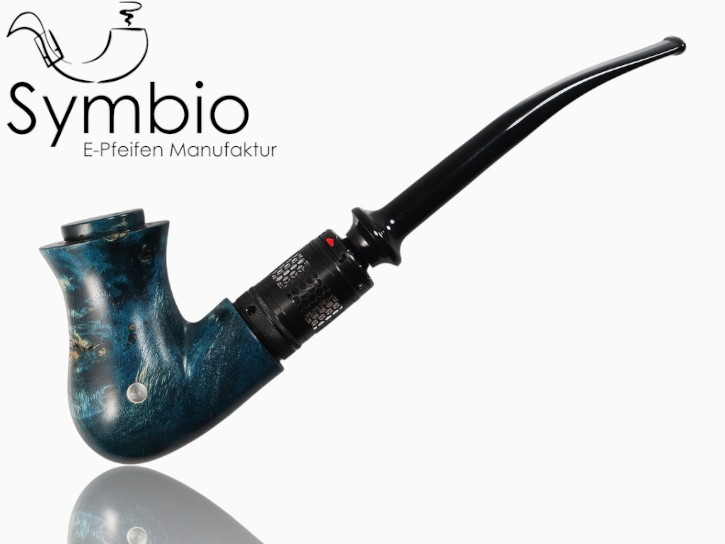 Fantasy E-Pfeife Eleria No9 aus Pappelmaserholz in Symplex-Wood, vasenfoermiger Korpus mit Krempe