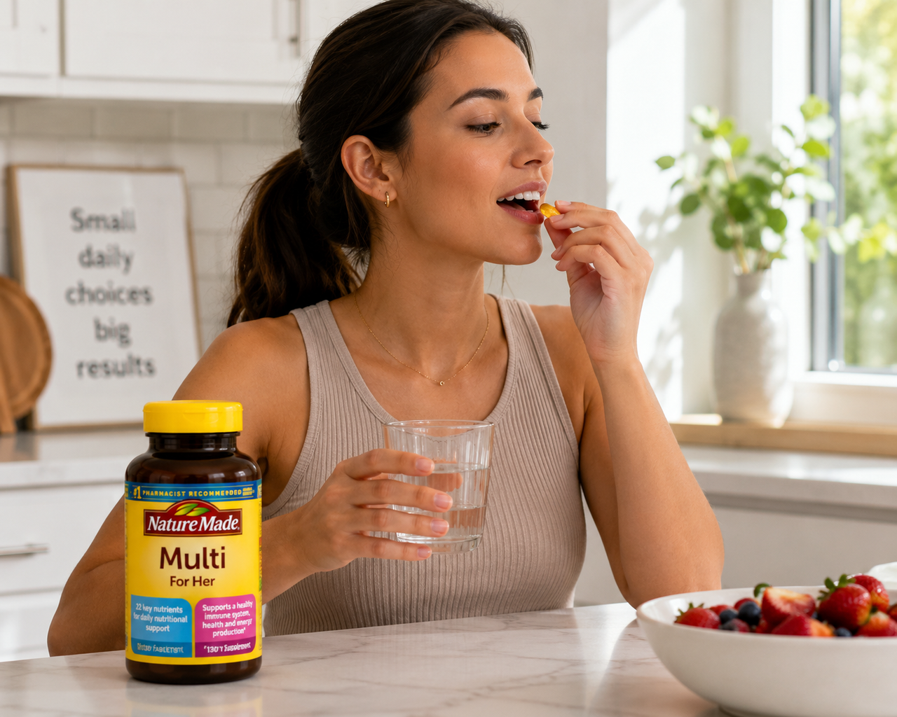 Person Taking Daily Vitamins