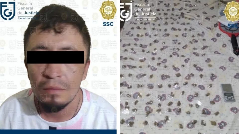 Arrestan a presunto a narcomenudista y aseguran droga durante cateo a vivienda en CDMX