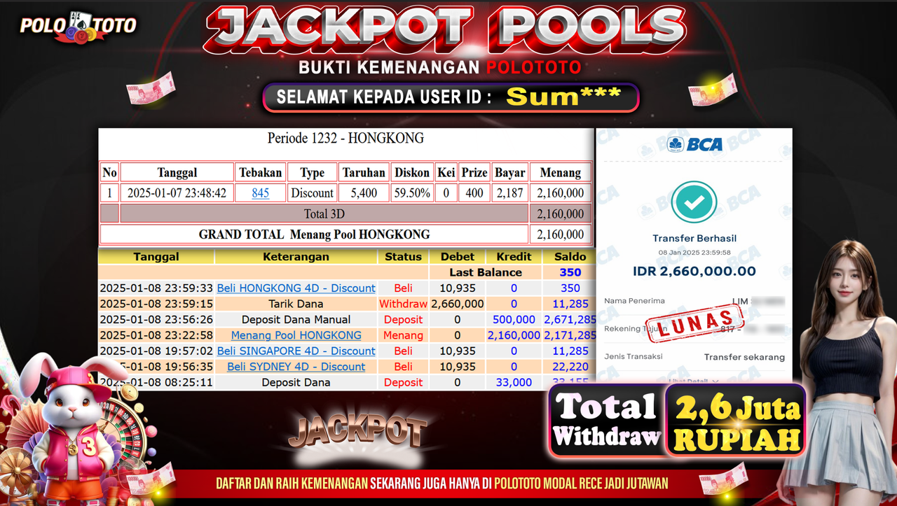 POLOTOTO JACKPOT TOGEL PASARAN HONGKONG Rp.2,660.000,-