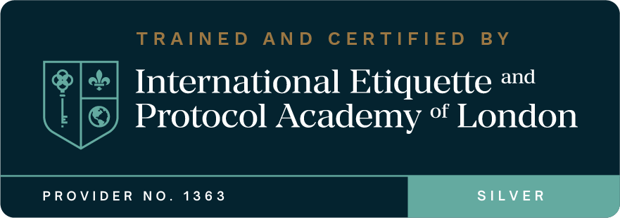 International Etiquette & Protocol Academy of London Trained & Certified Badge