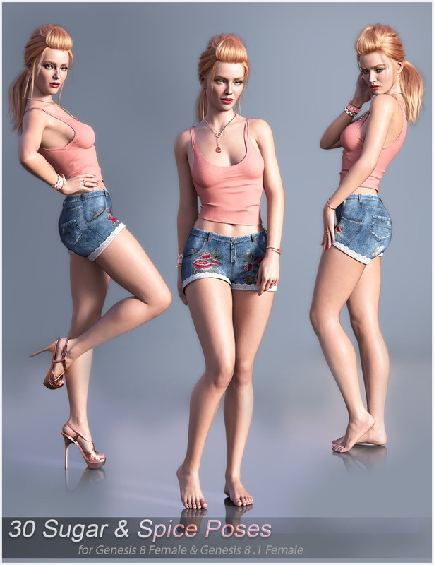 V Sugar and Spice Poses for Genesis 8 and 8.1 Female (Fixed)