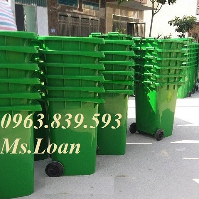 Thùng rác y tế 240lit, thùng rác 240L nắp đậy kín, thùng rác công cộng 0963.839.593 Loan Thung-rac-nhua-hdpe-240-lit-1