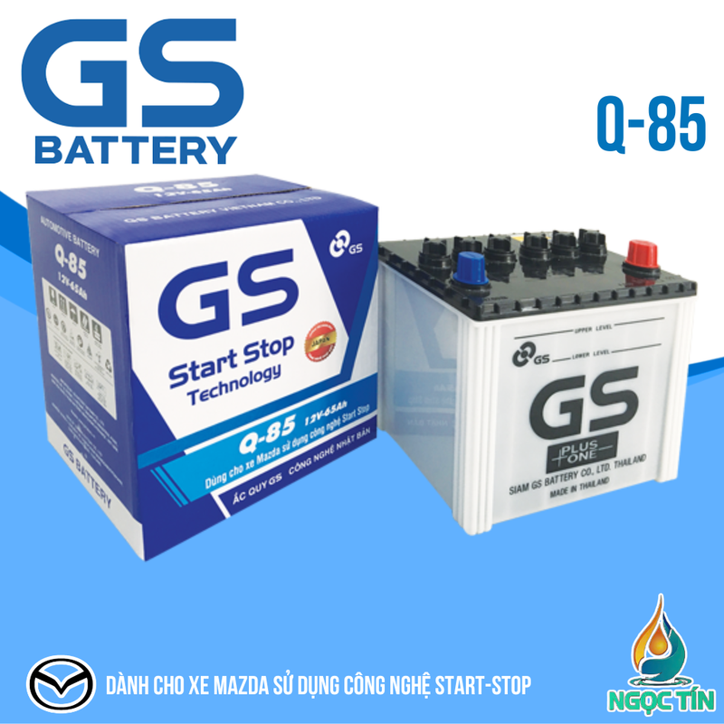 Bình ắc quy GS Q85 chính hãng cho dòng xe i-Stop