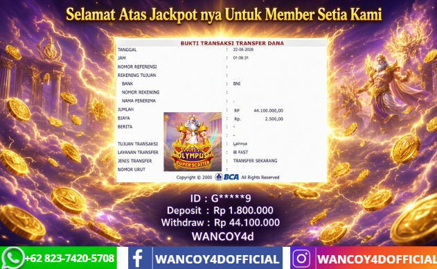 WANCOY4D GATES OF OLYMPUS SUPER SCATTER PRAGMATIC PLAY RP.44.100.000 -LUNAS