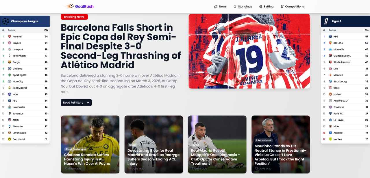 Screenshot 2026 03 13 at 20 10 40 Goal Rush Your Daily Football Fix