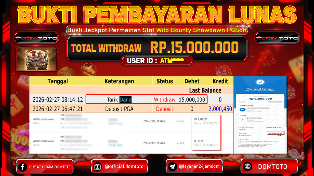 JACKPOT SLOT Wild Bounty Showdown PGSoft 27 FEBRUARI 2026