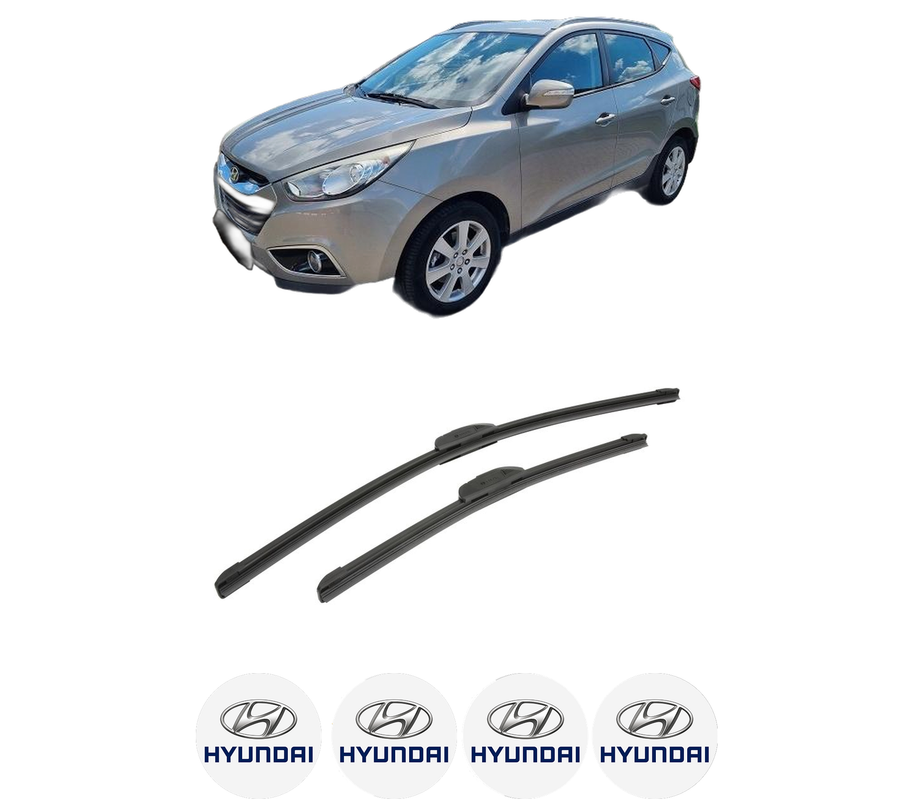 Set stergatoare auto HYUNDAI ix35 Van din 2009-2015, pentru parbriz auto, 2 bucati, Bosch Aerotwin Retrofit, din cauciuc siliconat rezistent, 4 Stickere Auto HYUNDAI
