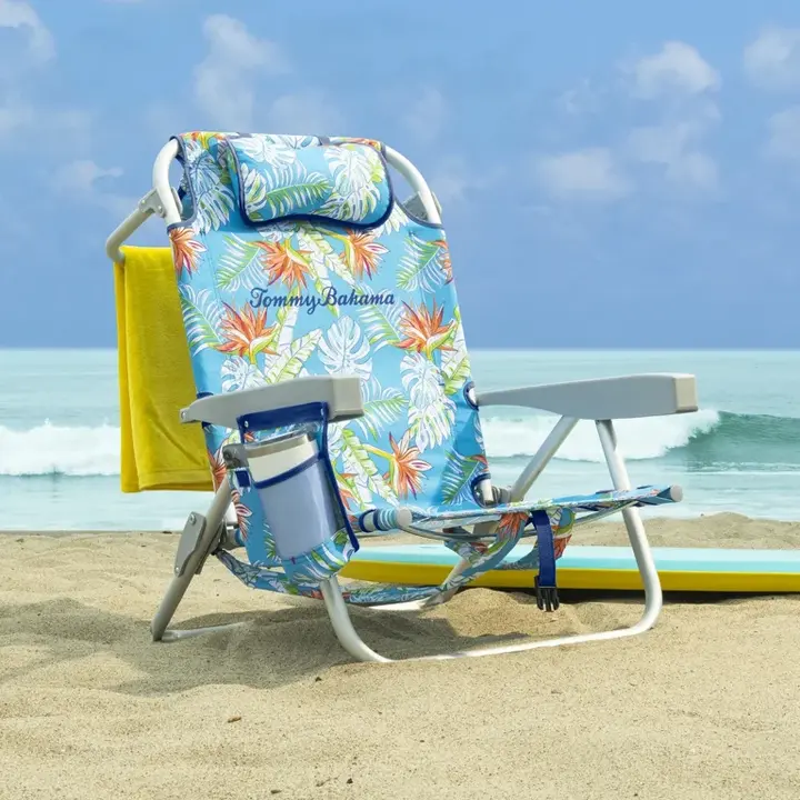 Tommy Bahama beach chair set up on sand