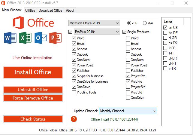 Microsoft Office Professional Plus Version 1904 (Build 11601.20144) (x86/x64) 2019