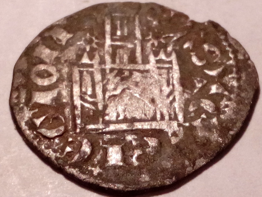Dinero coronado o cornado de Alfonso XI. Murcia Reverso-Sancho-IV