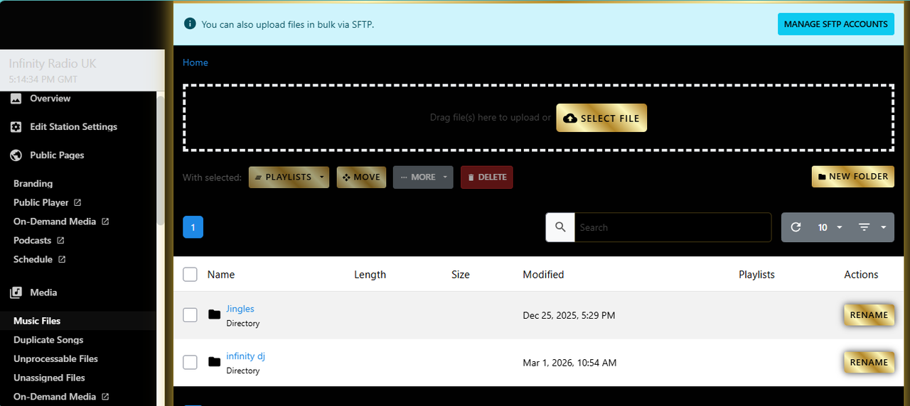 AzuraCast Dashboard Screenshot 3