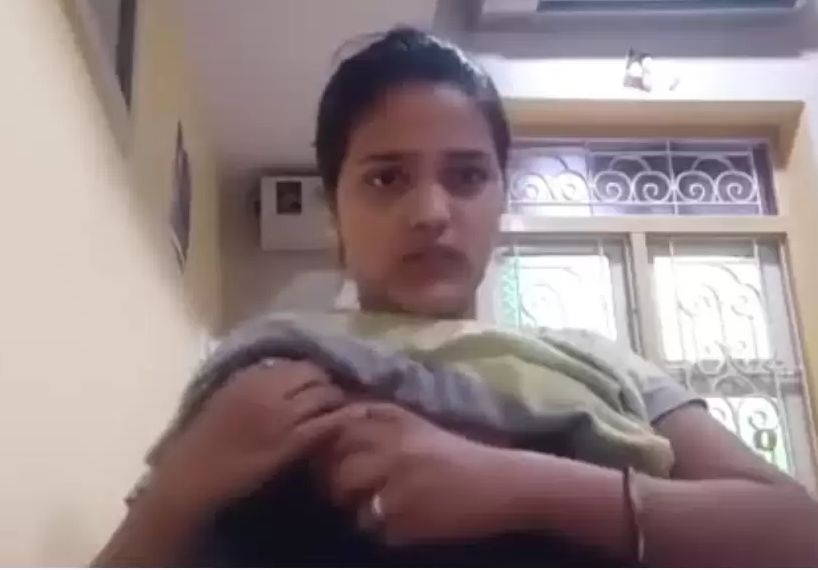 College girl showing to many big boobs and pressing