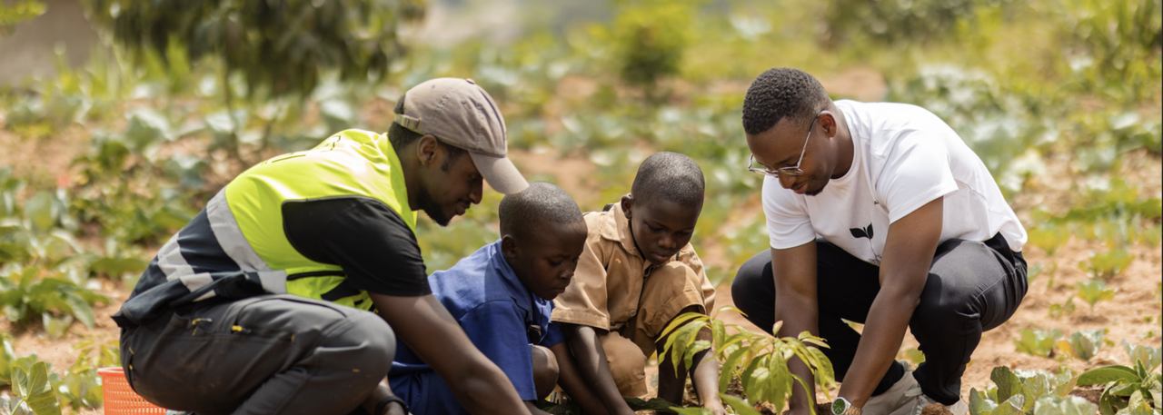 At Groupe Scholaire Vunga of the first phase of planting 1000 trees

