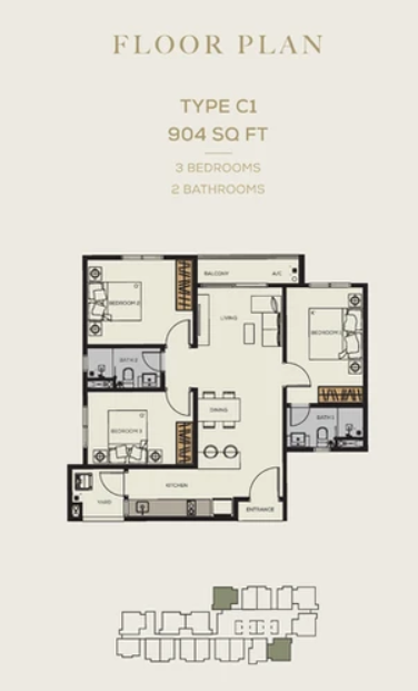 Bamboo Hill Type C floor plan in Segambut, Kuala Lumpur