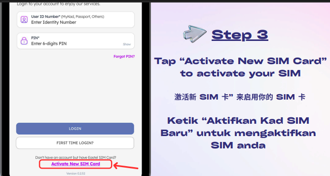 Activate New SIM Card Eastel