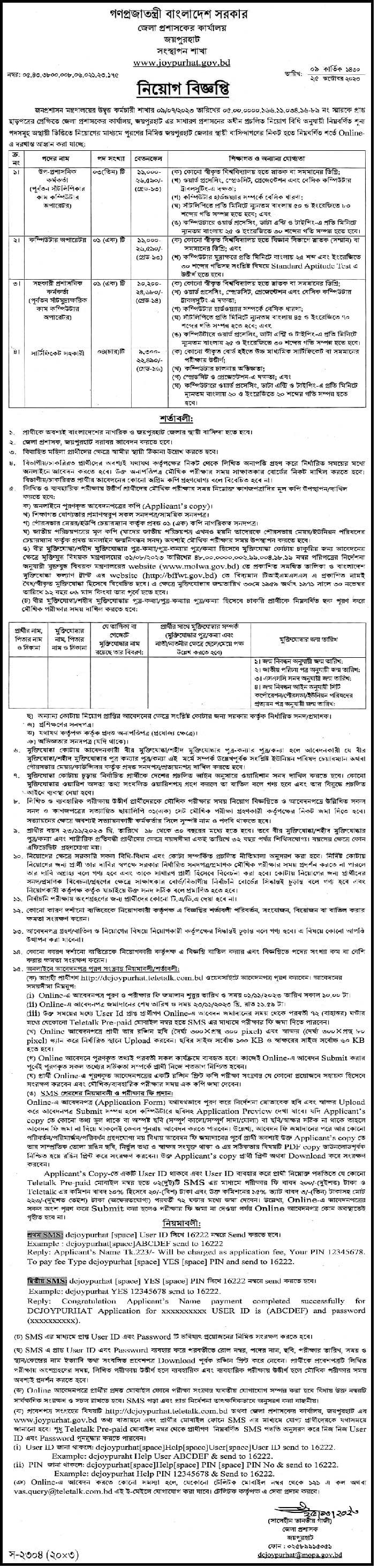 জেলার চাকরির খবর ২০২৩