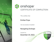 Navigating Onshape Certificate