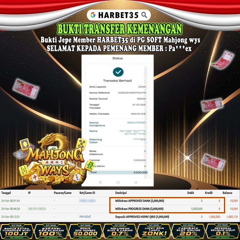 HARBET35 JEPE! PG SOFT Mahjong wys Rp 5.000.000,- LUNAS!