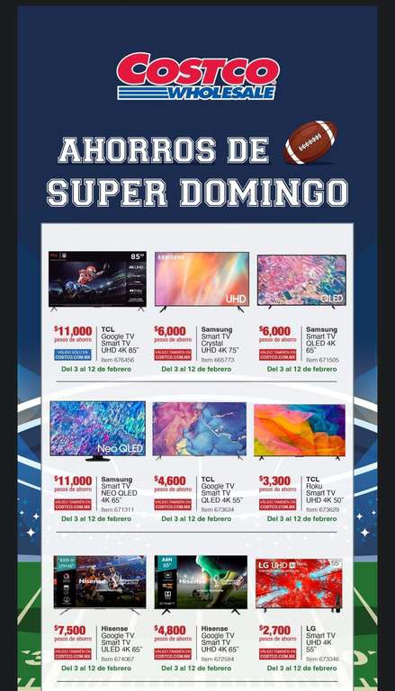 Costco: Ahorros de Super Domingo en Costco de 3 al 12 de Feb 
