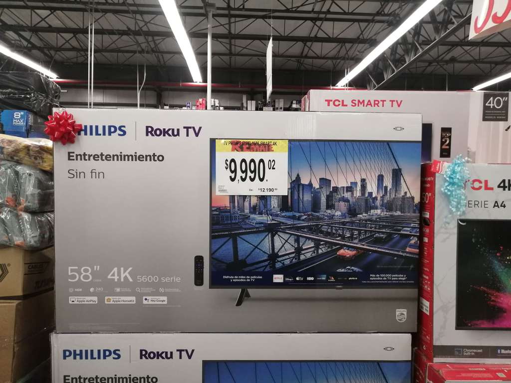 TV Philips 58 pulgadas Roku TV en Bodega Aurrerá 