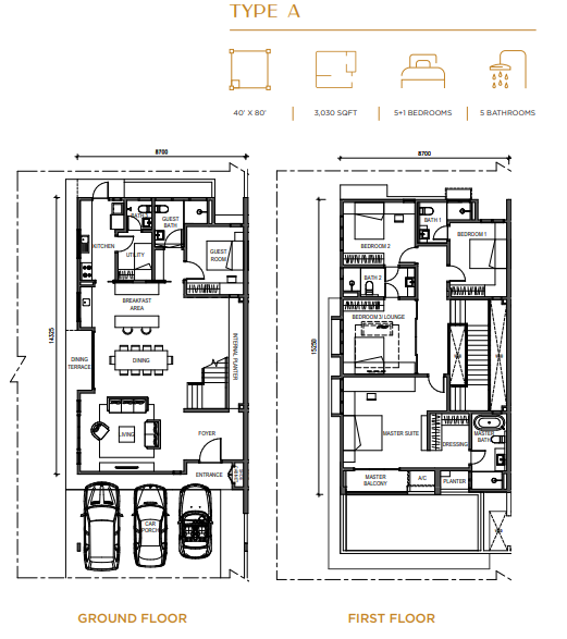 Elmina Green Six Type A floor plan in City of Elmina, Selangor
