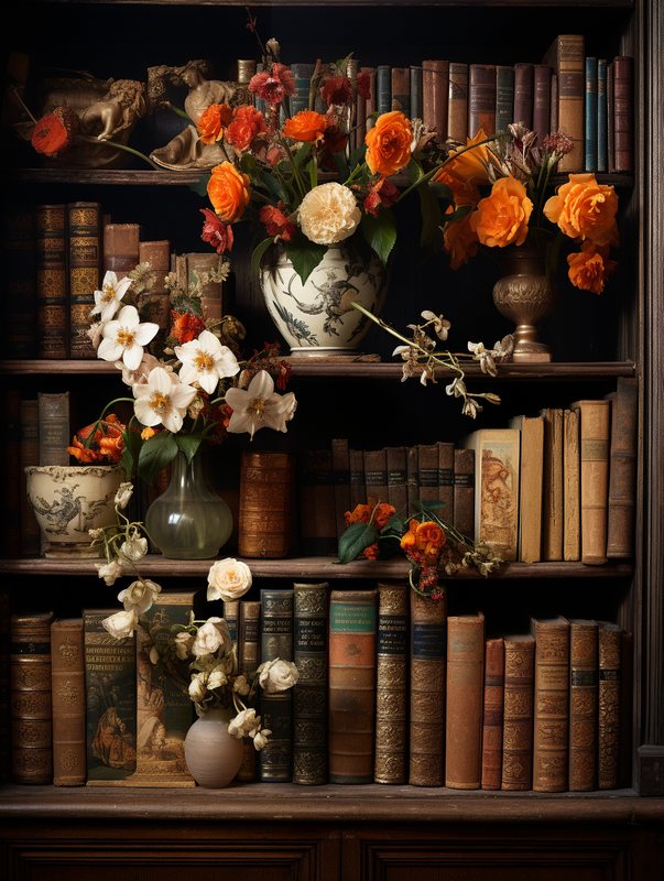 simonettamom-a-collection-of-Bibles-in-a-wooden-shelf-in-the-st-a3d727d8-7f3c-4030-bb9c-dc271111aaf5