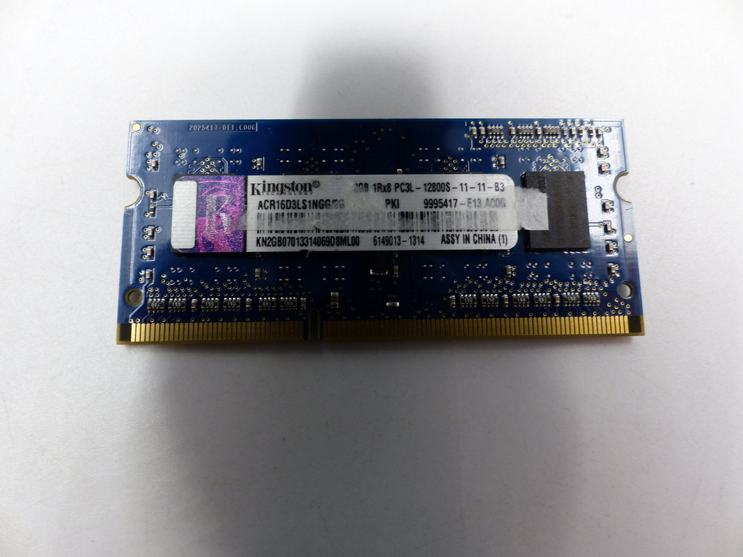 KINGSTON 2GB PC3L-12800S-11-11-B3 MEMORY CARD ACR16D3LS1NGG/2G