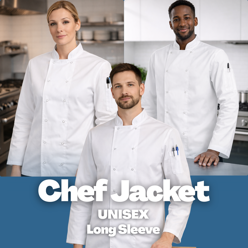 Chef Jacket Long Sleeve White Front
