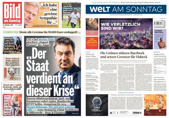 Cover: Bild und Welt am Sonntag No 42 vom 16  Oktober 2022