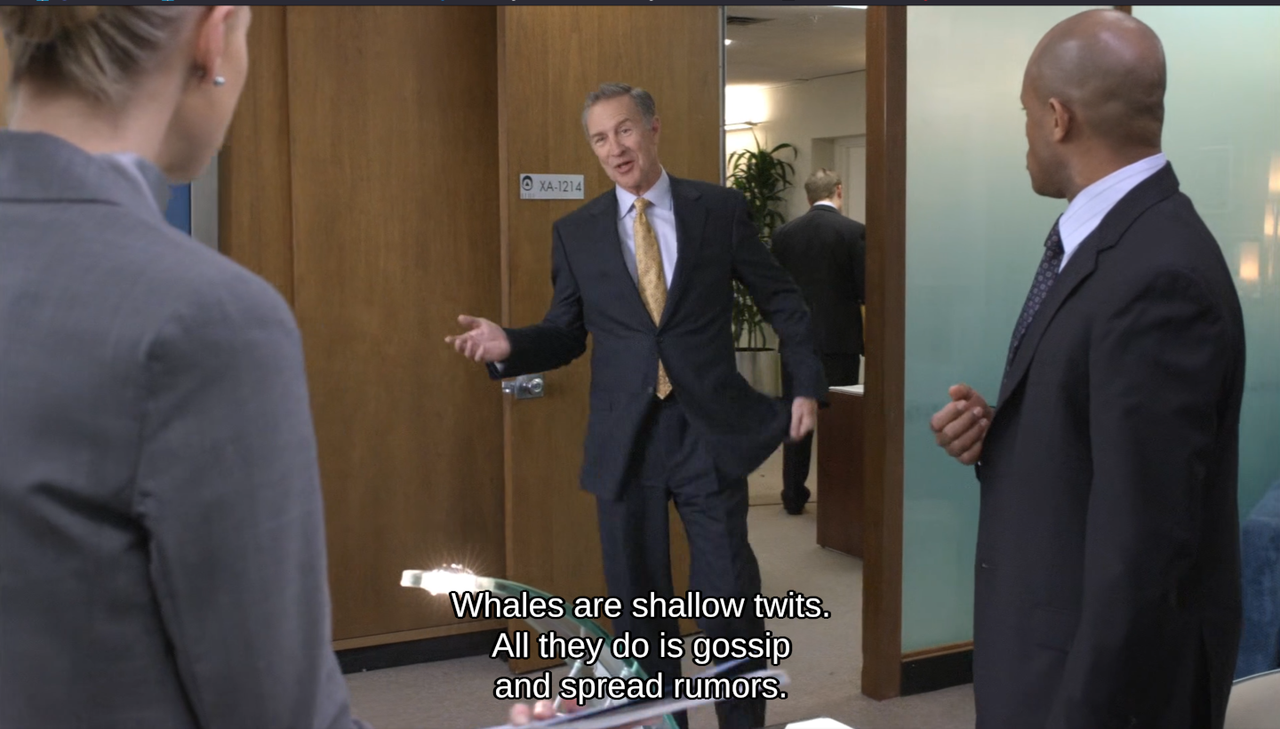 Whales are shallow twits - Better Off Ted